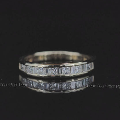 Princess & Baguette Labgown Diamond Engagement Band