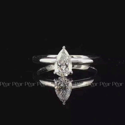 0.6Ct Pear Labgrown Diamond Solitaire Engagement Ring