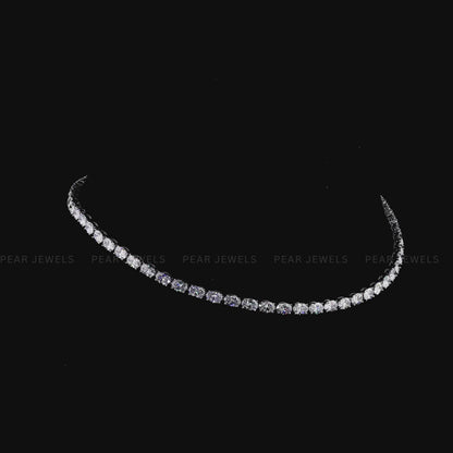 26.00CT Oval Lab-Grown Diamond Tennis Necklace – 16 Inch