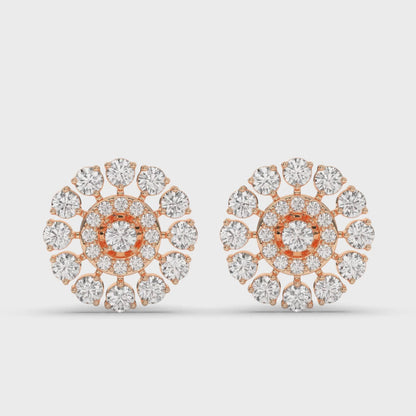 Ethereal Sparkle Round Lab-Grown Diamond Earrings