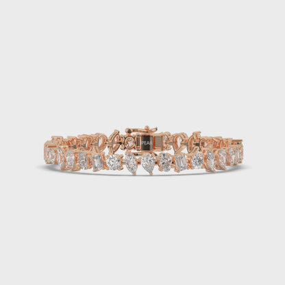 Wide Pear-Shaped Lab-grown Diamond Tennis Bracelet