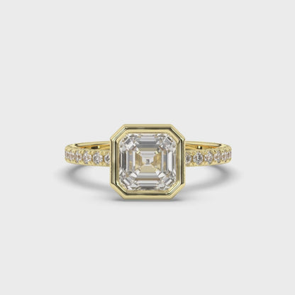 Asscher Bezel Setting Lab-Grown Diamond Engagement Ring
